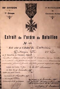 Généalogie-Barry-Quittançon, Citation à l’ordre de la 66èdivision-VQ-24-10-1917